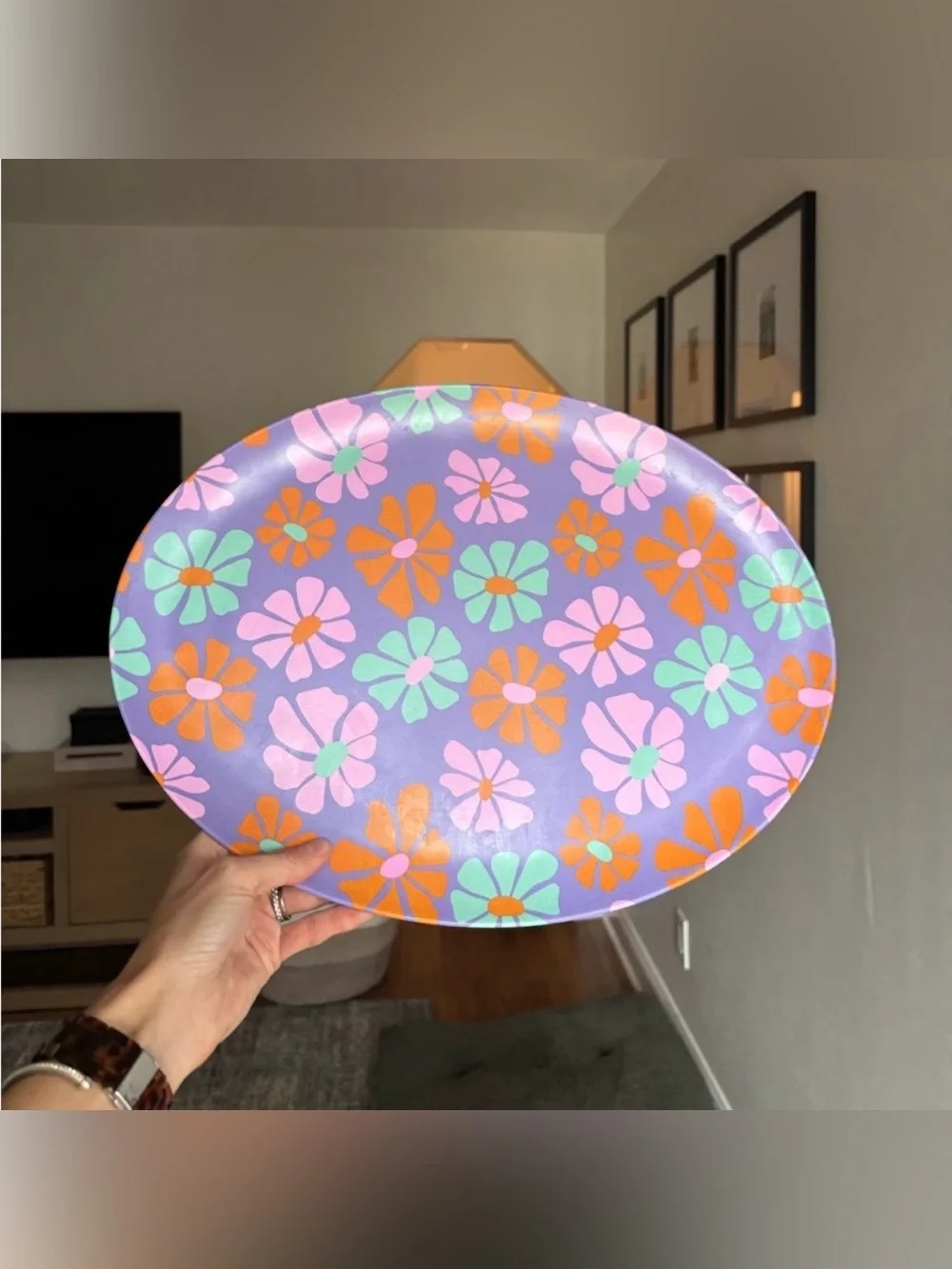 Target hippie fun floral BBQ serving tray never used